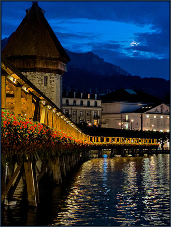 "Moon Over Lucerne" (12x16)
